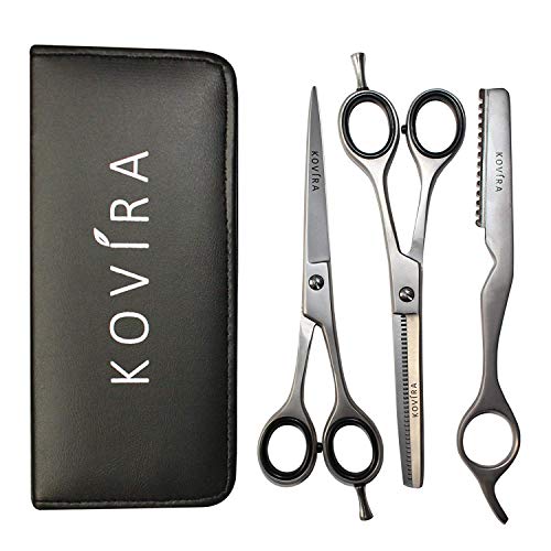 Product Cover Hair scissors - 6.5 inch Hairdressing Scissors with Case- Barber Hairdresser Scissors and Thinning Shears/Cutting Scissors Set with Razor