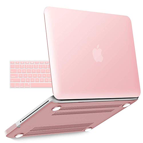 Product Cover IBENZER Old MacBook Pro 13 Inch case A1278, Soft Touch Hard Case Shell Cover with Keyboard Cover for Apple MacBook Pro 13 with CD-ROM, Rose Quartz, MMP1301RQ+1