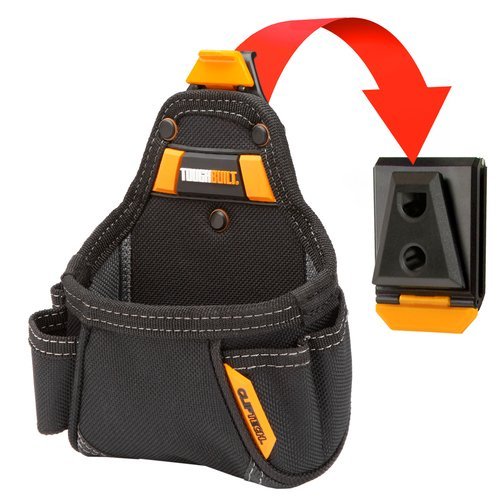 Product Cover ToughBuilt TB-CT-25 Tape Measure/All Purpose Pouch, No-Snag Hidden Seam Pocket, 2 Screw Driver Loops, Rugged 6-Layer Construction, 5 Pockets and Loops