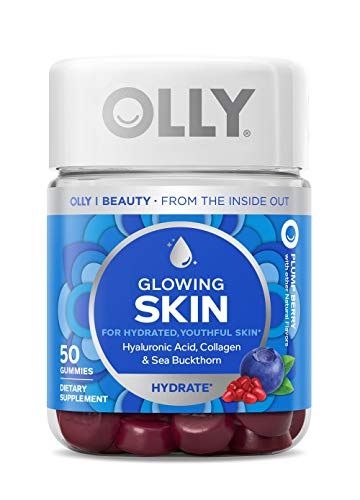 Product Cover OLLY Glowing Skin Gummy, 25 Day Supply (50 Count), Plump Berry, Hyaluronic Acid, Collagen, Sea Buckthorn, Chewable Supplement (Packaging May Vary)