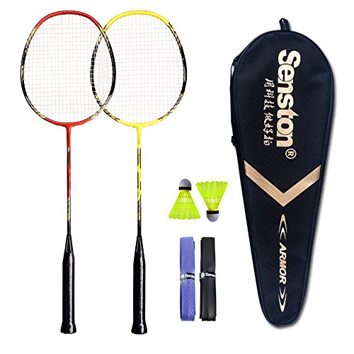 Product Cover Senston - 2 Player Badminton Racket Set - Including 1 Badminton Bag/2 Rackets/2 Badminton /2 Grip­