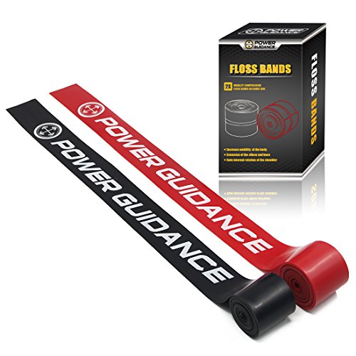 Product Cover POWER GUIDANCE Muscle Floss Bands(2 Pack) - Compression Bands - Mobility & Recovery Bands - for Improving Movement, Increasing Circulation & Reducing Soreness