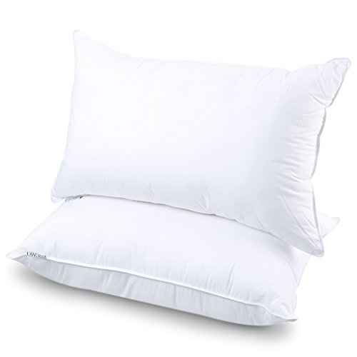 Product Cover LANGRIA Luxury Hotel Collection Bed Pillows Plush Down Alternative Sleeping Pillow Cotton Cover Soft Comfortable For Side Back Stomach Sleeper Queen 20 x 30 (2 Pack)