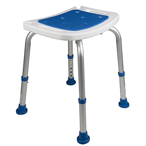 Product Cover Pcp Bath Bench Shower Chair Safety Seat, Adjustable Height, Stability Grip Traction, Medical Grade Senior Living Spa Aid, Mobility Recovery Support, White/Blue