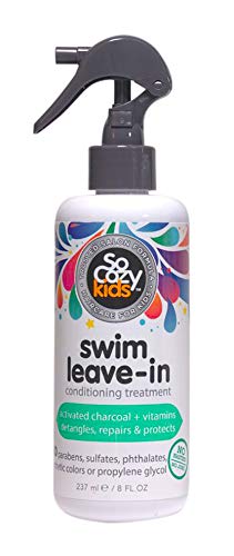 Product Cover SoCozy Swim Leave-In Treatment & Conditioner with Activated Charcoal - Protects & Repairs Hair Damaged by Pool Chemicals, Saltwater, the Sun - Loco Lime Scent, 8 Fluid oz