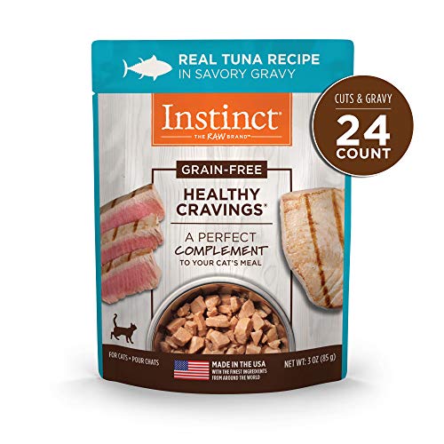 Product Cover Instinct Healthy Cravings Grain Free Real Tuna Recipe Natural Wet Cat Food Topper by Nature's Variety, 3 oz. Pouches (Case of 24)