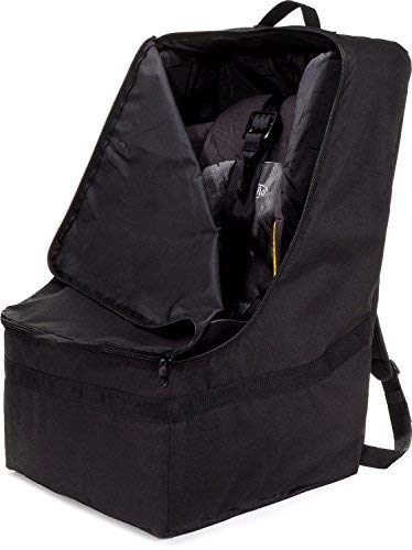 Product Cover ZOHZO Car Seat Travel Bag - Adjustable, Padded Backpack for Car Seats - Car Seat Travel Tote - Save Money, Make Traveling Easier - Compatible with Most Name Brand Car Seats (Black with Black Trim)