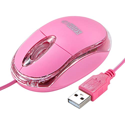 Product Cover Mini Optical Wired Ergonomic Mouse LED Light Pink Computer Notebook Laptop Mice for Children and Lady by SOONGO