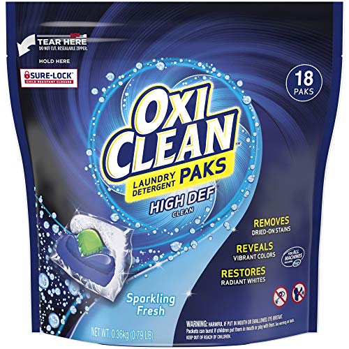 Product Cover OxiClean High Def Clean Sparkling Fresh Laundry Detergent Paks, 18 Count