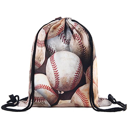 Product Cover Polyester Drawstring Bag for Kids Gym Bags 15 11 Inches (baseball)