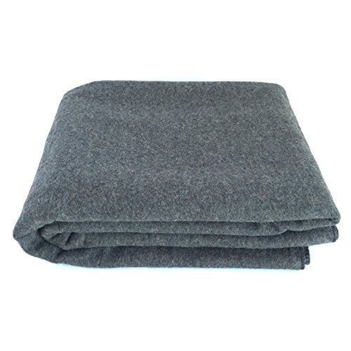 Product Cover EKTOS 90% Wool Blanket, Grey, Warm & Heavy 4.4 lbs, Large Washable 66