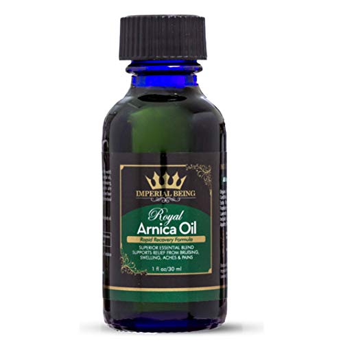 Product Cover ROYAL ARNICA OIL - Rapid Healing Formula by IMPERIAL BEING - Super Premium Organic Herbal Blend with Essential Oils for Natural Pain Relief, Trauma, Bruise Care, Massage, Muscle Soreness & Aches (1oz)