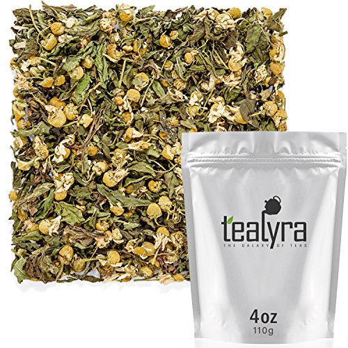 Product Cover Tealyra - Chamomile and Spearmint - Herbal Loose Leaf Tea - Calming and Relaxing Tea - Caffeine-Free - 100% Natural Ingredients - 110g (4-ounce)