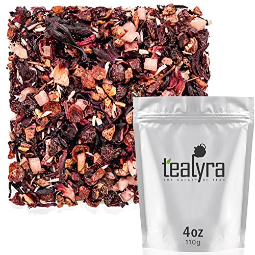 Product Cover Tealyra - Piña Colada Cocktail Tea - Coconut Hibiscus Fruit Tea - Herbal and Fruity Loose Leaf Tea - Caffeine-Free - Hot & Iced Tea - Vitamines Rich - Healthy - All Natural - 110g (4-ounce)