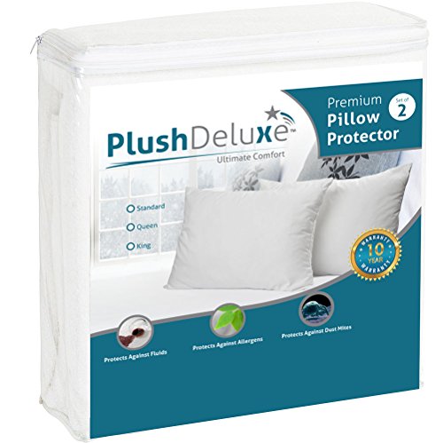 Product Cover Standard Premium Hypoallergenic 100% Waterproof Pillow Protector (set of 2) - 10 Year Warranty - Vinyl Free