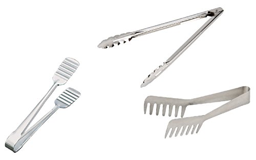 Product Cover Dynore Set of 3 Tongs - Utility Tong, Noodle Tong, Cake Tong
