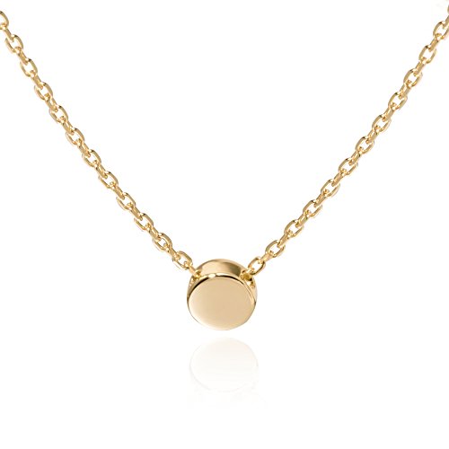 Product Cover S.Leaf Tiny Dot Necklace Sterling Silver Circle Pendant Gold Necklaces for Women