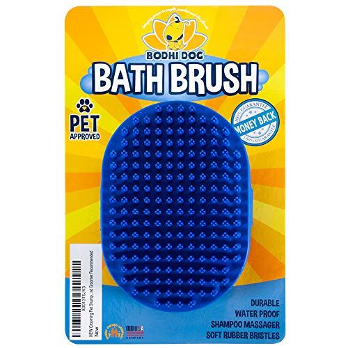 Product Cover Bodhi Dog New Grooming Pet Shampoo Brush | Soothing Massage Rubber Bristles Curry Comb for Dogs & Cats Washing | Professional Quality