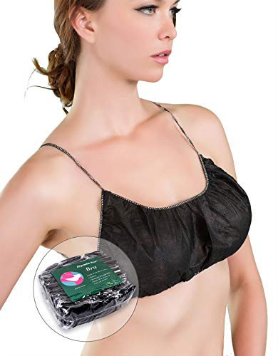 Product Cover Appearus 50 Ct. Disposable Bras - Women's Disposable Spa Top Underwear Brassieres for Spray Tanning, Individually Pack (Black/DB101BLK)