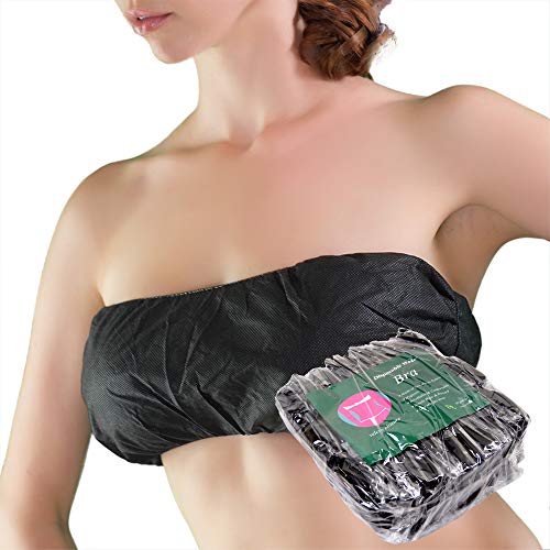 Product Cover Appearus 50 Ct. Bandeau Bra - Women's Disposable Spa Strapless Bras for Spray Tanning, Individually Pack (Black/DB102BLK)