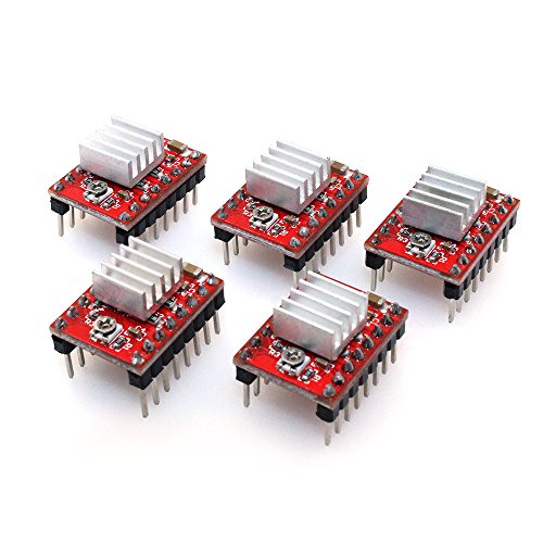 Product Cover BIQU A4988 Compatible Stepper StepStick Motor Diver Module with Heat Sink for 3D Printer Controller Ramps 1.4(Pack of 5pcs)