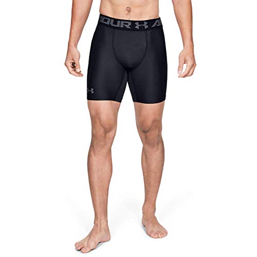Product Cover Under Armour Men's HeatGear Armour 2.0 6-inch Compression Shorts, Black (001)/Graphite, Medium