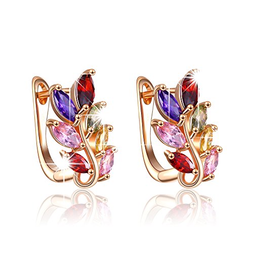 Product Cover Yellow Chimes Colourful Leafy Swiss AAA Zircon ClipOn Earrings for Women