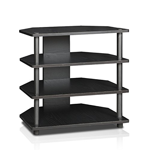 Product Cover Furinno Turn-N-Tube Easy Assembly 4-Tier Petite TV Stand , Blackwood