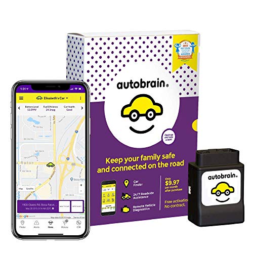 Product Cover autobrain OBD Real-Time GPS Tracker for Vehicles | Auto Health Diagnostics | Parking Locator & Car Finder Tracker | Teen & Senior Driver Monitoring | 24/7 Emergency Assistance (1 Month of Service)
