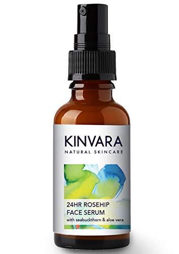 Product Cover Kinvara Natural Skincare - 24 Hour Rosehip Face Serum - Natural Facial Serum with Organic Rosehip Oil - Concentrated Formula with Rosehip Seed Oil and Essential Oils for Skin, for All Skin Types