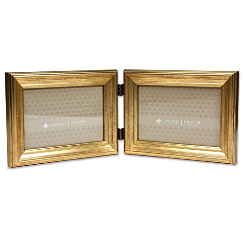 Product Cover Lawrence Frames 6x4 Hinged Double Sutter Burnished Gold Picture Frame