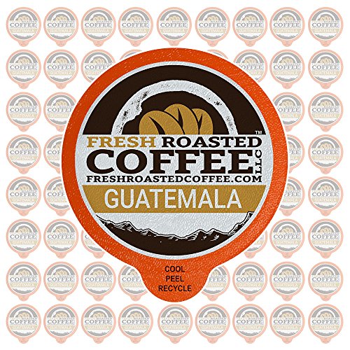 Product Cover Fresh Roasted Coffee LLC, Guatemala Huehuetenango Coffee Pods, Medium Roast, Single Origin, Capsules Compatible with 1.0 & 2.0 Single-Serve Brewers, 72 Count