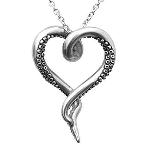 Product Cover Controse Women's Silver-Toned Heart Shaped Stainless Steel Sea Lover Octopus Necklace 31