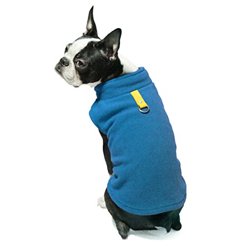 Product Cover Gooby - Fleece Vest, Small Dog Pullover Fleece Jacket with Leash Ring, Deep Blue, X-Small