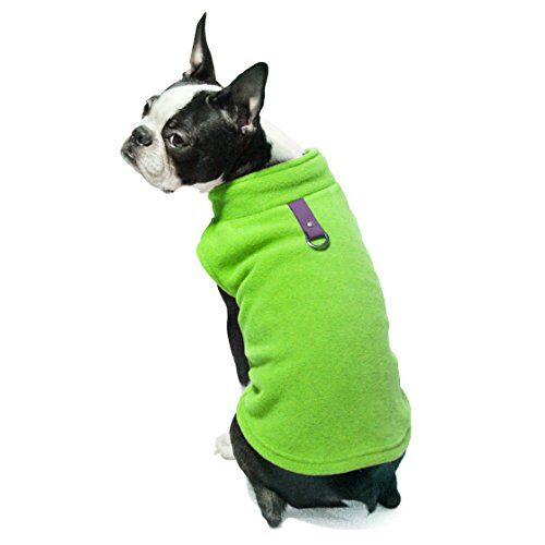 Product Cover Gooby - Fleece Vest, Small Dog Pullover Fleece Jacket with Leash Ring, Lime, Small