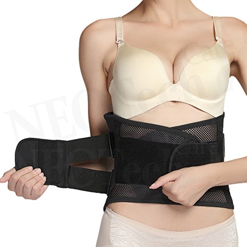 Product Cover Adjustable Double Pull Lumbar Brace/Lower Back Belt, Pain Relief - Breathable & Lightweight Material - Wide Support - for Lifting, Work, Gym, Posture - Black - Size XXXL