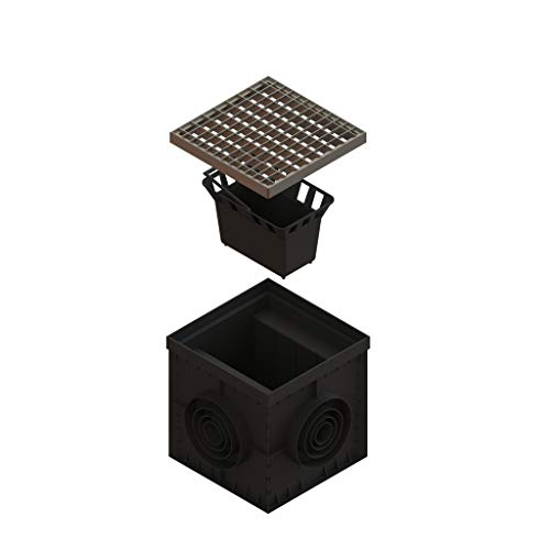 Product Cover Standartpark 12 x 12 Catch Basin Galvanized Stamped Steel Grate - Partitions - and Debris Basket Package