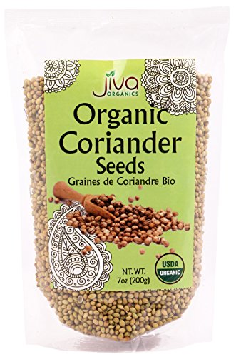 Product Cover Organic Coriander Seeds 7 Ounce - Non GMO Certified USDA Organic Corriander Seeds - By Jiva Organics