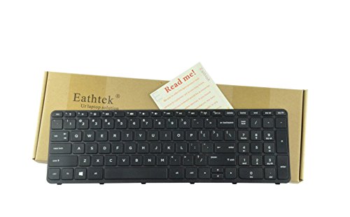 Product Cover Eathtek Replacement Keyboard with Frame for HP Pavilion 15E 15N 15T 15-N 15-E 15-E000 15-N000 15-N100 15T-E000 15T-N100 15-e087sr 708168-001 710248-001 719853-001 749658-001 Series Black US Layout