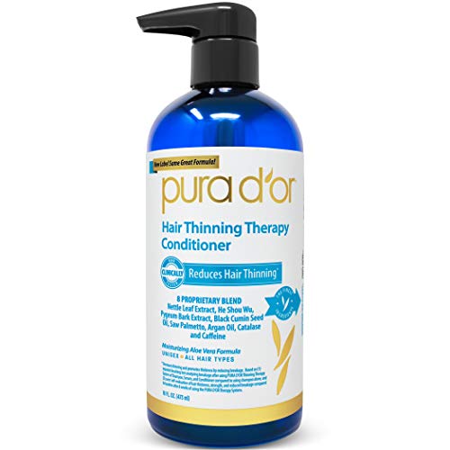 Product Cover PURA D'OR Hair Thinning Therapy Conditioner for Added Moisture, Infused with Argan Oil, Biotin & Natural Ingredients, Sulfate Free, for All Hair Types, Men & Women, 16 Fl Oz (Packaging may vary)