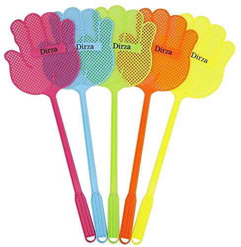 Product Cover Dirza Fly Swatter - Long Handle - More Thicker Weight up to 1.09 OZs/One -Durable - Colorful Pack of 5