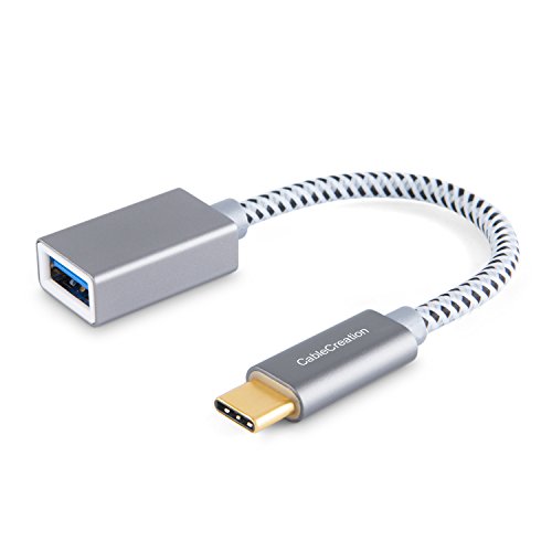 Product Cover CableCreation USB C to USB Adapter, 0.5 Feet USB-C to USB-A 3.0 Female Adapter OTG (on-The-go) Cable, Compatible with New MacBook (Pro), Dell XPS 13/15, Galaxy S10/S9/S8 etc, Space Gray