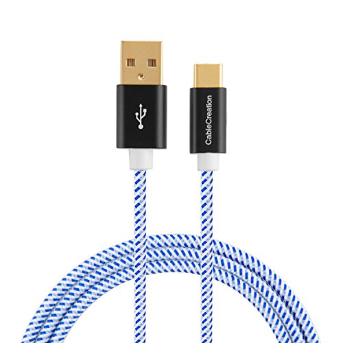 Product Cover CableCreation USB C Cable 10FT, USB C to A Cable Braided 3A Fast Charge 480Mbps Data, Compatible with New MacBook (Pro), Galaxy S10/S9/S8, GoPro Hero 7, Pixel 3 XL, Yoga 900, 3M, Blue [56K Resistor]