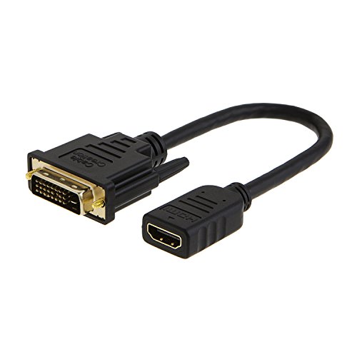 Product Cover HDMI to DVI Cable, CableCreation Bi-Directional HDMI Female to DVI-D(24+1) Male Adapter, 1080P DVI to HDMI Conveter, 3D, 0.15M Black