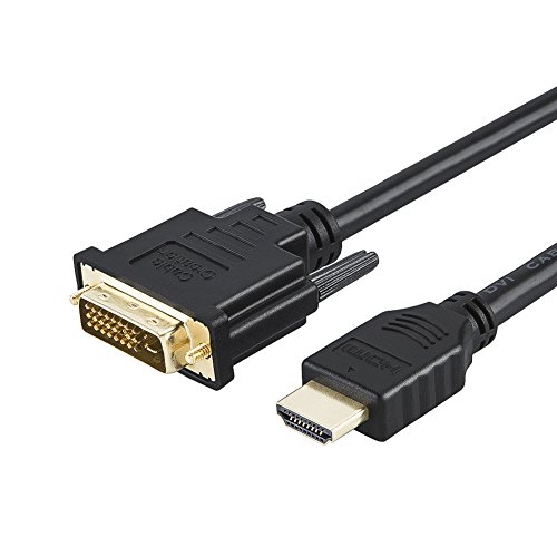 Product Cover HDMI to DVI Cable, CableCreation 6.6 Feet HDMI Male to DVI(24+1) Male Cable, Gold Plated HDTV to DVI Cable, Support 1080P,3D for Raspberry Pi, Roku, Xbox One, Graphics Card, Blue-ray, Nintendo Switch
