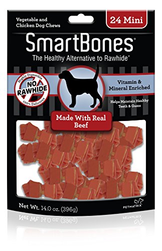 Product Cover SmartBones Mini Chews With Real Beef 24 Count, Rawhide-Free
Chews For Dogs