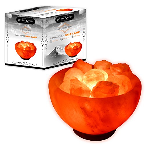 Product Cover Whiteswade Himalayan Salt Lamp Signature 'Rumeisa Firebowl' with Salt Chips, 6ft UL-Approved Dimmer Switch and Bulb. Authentic Himalayan Crystal Rock. Perfect Gift Idea. Popular Feng Shui Decor