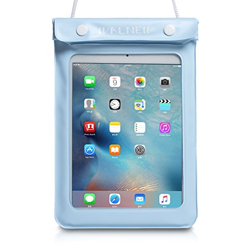 Product Cover WALNEW Universal Waterproof eReader Protective Case Cover for Amazon Kindle Oasis/Paperwhite/Kindle 2019/Keyboard/Kindle Fire 7, Kobo Touch,Nook Simple Touch, iPad Mini, Lightblue