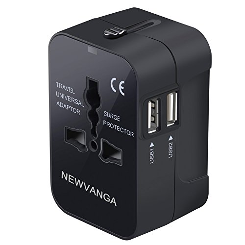 Product Cover NEWVANGA International Universal All in One Worldwide Travel Adapter Wall Charger AC Power Plug Adapter with Dual USB Charging Ports for USA EU UK AUS European Cell Phone Laptop