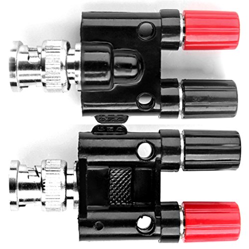 Product Cover CESS BNC Male Plug to 2X 4mm Dual Banana Female Jack Socket Binding Post RF Coax Coaxial Splitter Connector Adapter Adaptor (jcx) (2 Pack)